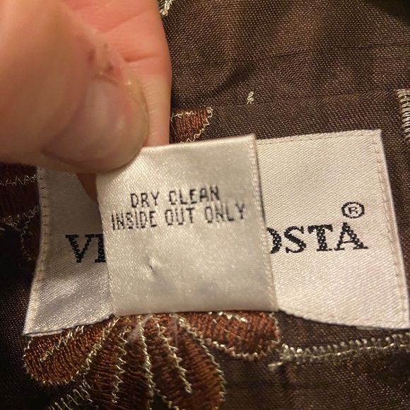 Victor Costa Mid Length Embroidered Floral Jacket Medium - Picture 5 of 6